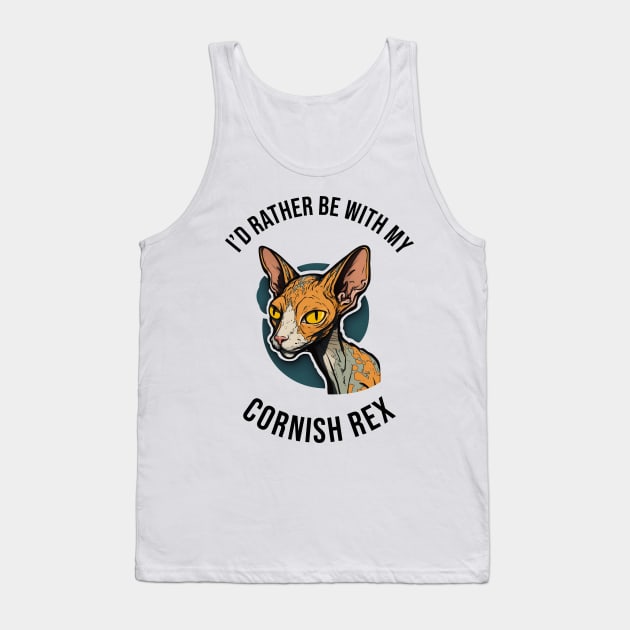 I'd rather be with my Cornish Rex Tank Top by pxdg